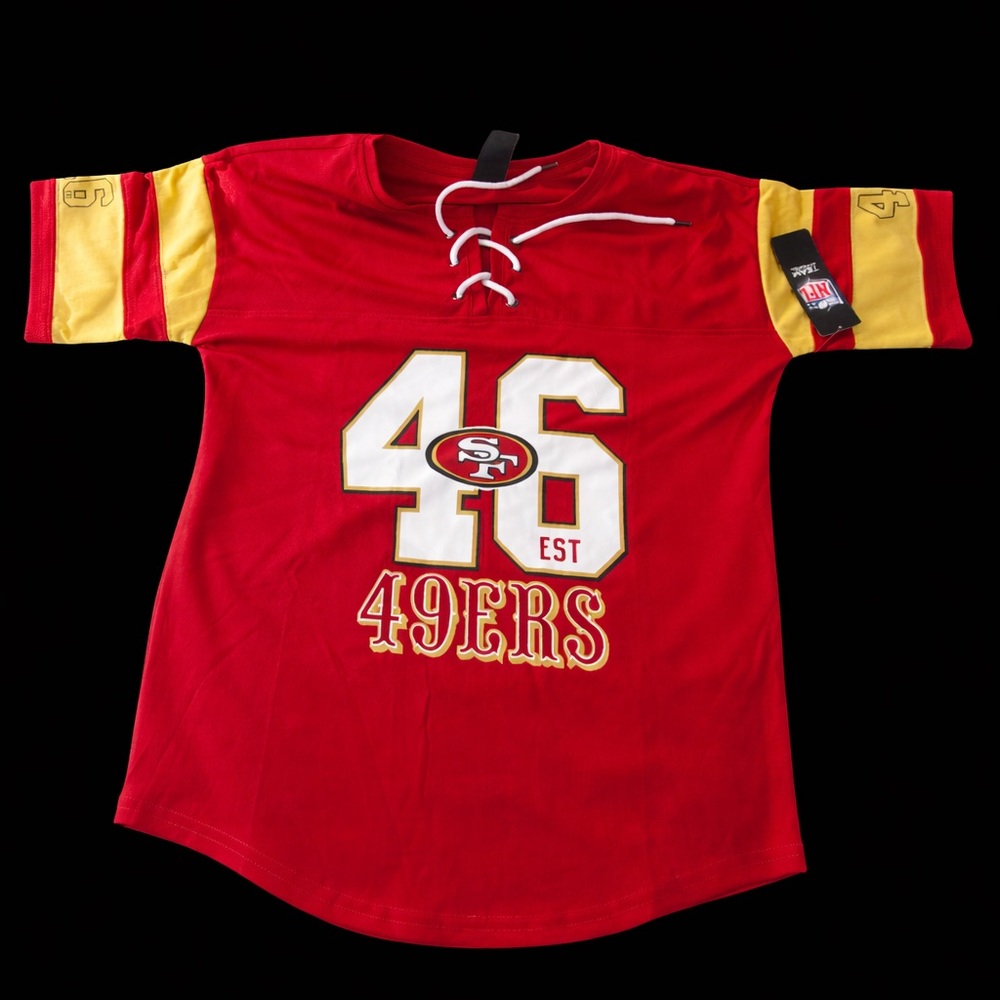 San Francisco 49ers Women’s Lace-Up Jersey – Size M – NWT